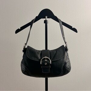Vintage Y2K Coach Soho 9248 Black Leather Shoulder Bag Large Size